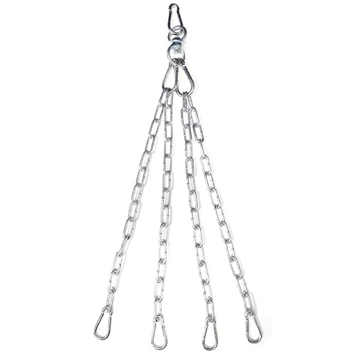 MAXXUS Excalibur Boxsack Kette - 4-Strang, 13 Kettenglieder, mit Drehwirbel, Karabinerhaken, Länge 50cm - Stahlkette, Ketteverlängerung, Kettenaufhängung, für Boxsäcke, Sandsack, Boxen, MMA