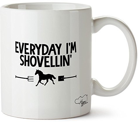 Hippowarehouse Everyday I'm Shovellin' Horse Riding Printed Mug Cup Ceramic 10oz