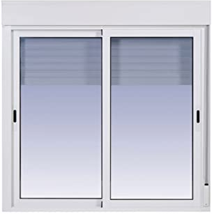 Ventanastock Ventana Aluminio 1200x1155 Corredera con Persiana de PVC 2 Hojas