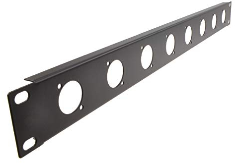 kenable XLR/PA Microphone 8 Hole D Type 1U 19 inch Rack Mount Plate/Flight Case Panel [- 8 Hole]