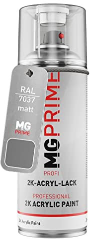 MG PRIME RAL 7037 Gris poussiere/Dusty grey mat acrylique bombe aérosol 2C 400ml séchage rapide