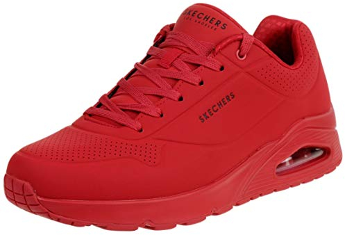 Skechers Uno Stand On Air Baskets Homme, Red Durabuck Mesh, 46 EU