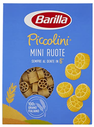 Barilla Pasta Mini Ruote Piccolini, Pasta Corta di Semola di Grano Duro, 500 gr