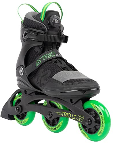K2 Skates Unisex Inline Skates Trio LT 100, Black - Green, 30G0301.1.1.050