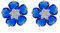 Crystalline Azuria Femme Clous Boucles d'Oreilles Fleurs 18ct Plaqué Or Blanc avec Cristaux Bleu imitation Saphir en Zircone
