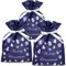 SAKETOS | 3 St. Weihnachtstüte Geschenkbeutel, Weihnachten Geschenk Beutel mit Kordelzug I 30 x 45 cm – Blau