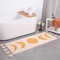 Boho Badezimmerteppich Läufer Mondphasen Badematte mit Quasten,Halbmond Böhmische Teppiche für Badezimmer, Schlafzimmer, juckende Dekor,Boho Area Rug Beige Neutral Creamy Orange 20x50