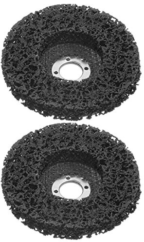 sourcing map 2pcs Strip Discs Stripping Wheels 4 x 5/8 Stripping Discs Wheel for Rotary Tool Clean and Remove Paint Coating Rust Welds Oxidation, Black
