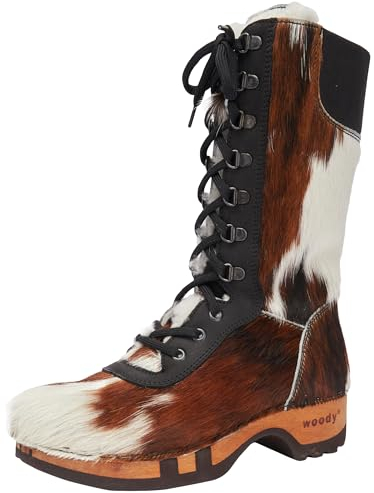 Woody Damen Rosanna Halblange Stiefel, Natur Fell, 39 EU