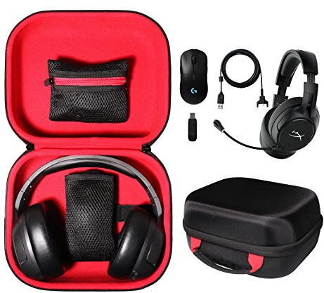 CaseSack Custodia per cuffie da gioco per HyperX Cloud II, Alpha, Alpha S, All Cloud, serie Kingston, organizer per attrezzi da gioco, mouse, hard disk portatile e sottile