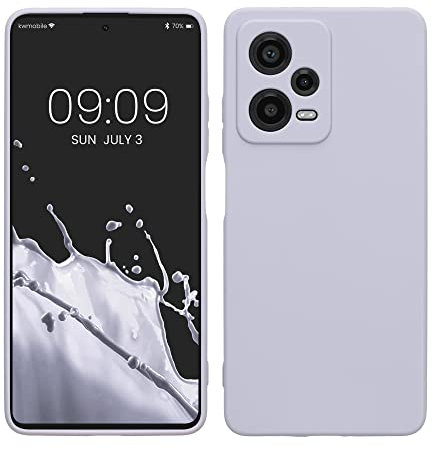 kwmobile Carcasa Compatible con Xiaomi Redmi Note 12 Pro 5G Funda - con Bordes elevados - Apto Carga inalámbrica - Lavanda Pastel Mate