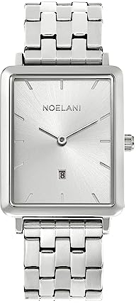 NOELANI Armbanduhr Damen Quarzuhr analog, mit Edelstahl Armband, Silber, 3 bar wasserfest, Kommt in Uhren Geschenk Box, 2034705