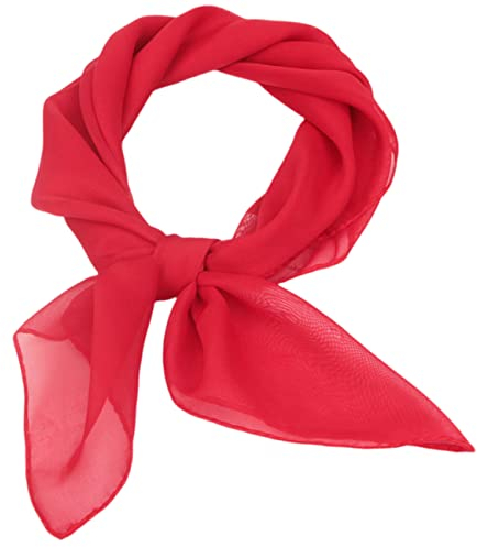 FAIRYGATE Schal Rot Damen Chiffon Seidentuch Kopftuch Seidensatin Quadratischer Bundschal Mode Seidenbandana Damenschal Bandana Seide Haartuch Damen Seidentuch Haare DA2909