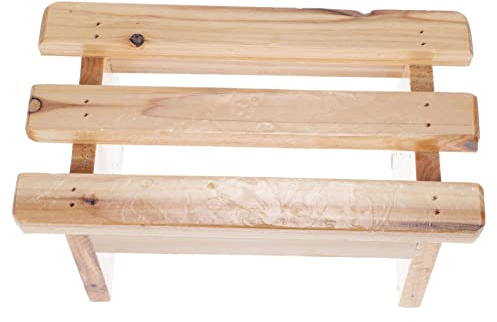 IWOWHERO Fumigation Wooden Stool for Bathing Multipurpose Foot Stool Non-Slip Design Portable Leg Rest for Sauna Use and Elderly Shower Comfort