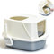 BPS Caja Arena Aseo para Gato Arenero Cubierto Sanitaria con Pala Bandeja Arena para Mascotas Gatos 3 Colores Tamaño XXL BPS-5565 (Gris) BPS-5565GR