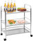 Carro de almacenamiento de cocina de 3 niveles, de acero inoxidable, carrito de servicio rodante con rueda de bloqueo para cocina, hoteles, restaurantes y hogares de cuidado-61*36*75 cm-plata