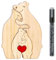 Holzkunstpuzzle der Bärenfamilie,Holz Bär Puzzle mit 4 Familiennamen,mit DIY Marker Stift,Holzpuzzles,Holz Bär Skulpturen für Familie, Mama, Papa,Geschenk für Familie,Home Tischdekoration