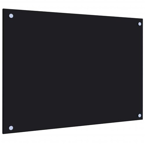 AUVYI Küchenrückwand aus Hartglas 70x50 cm Schwarz Spritzschutz Glas Herd Spritzschutz Glas Spritzschutz Küche Glas Spritzschutz Hinter Herd Küchen Wandschutz Glasplatte Küche