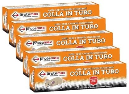 PROTEMAX Colla TOPICIDA per Topi e Ratti in Tubo - Pack da 5 Tubi 135 gr