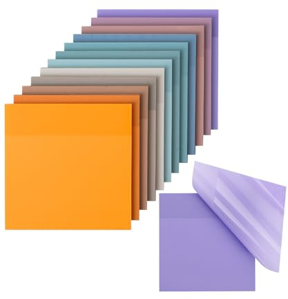 Mr. Pen- Transparent Sticky Notes, 3”x3”, 12 Pads, 600 Sheets, Happy Harmony, See Through Sticky Notes