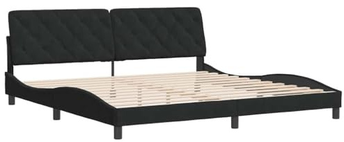 vidaXL Bettgestell, Bett ohne Matratze, Bettrahmen mit Lattenrost für Schlafzimmer, Schlafzimmerbett DoppelBettgestell Schwarz 200x200cm Samt