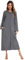 YARISNEY Long House Dress for Women Long Sleeve Loungewear Crew Neck Loose Sleep Robe with Pockets (Dark Grey,XXL)