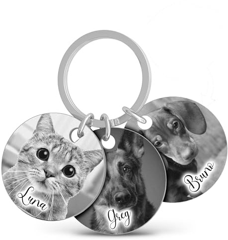 Meinearmbänder Personalisierter Schlüsselanhänger Mit Hund Foto | Haustier Schlüsselanhänger Mit Foto | Personalisierte für Haustiere