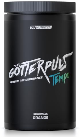 OS NUTRITION Götterpuls Tempo Premium Pre Endurance Booster, 560g Pulver (Orangen-Geschmack)