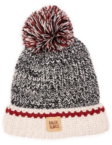MUK LUKS Damen Marled Chunky Stitch Hat Winter-Hut, Ebenholz/Vanille meliert, One Size