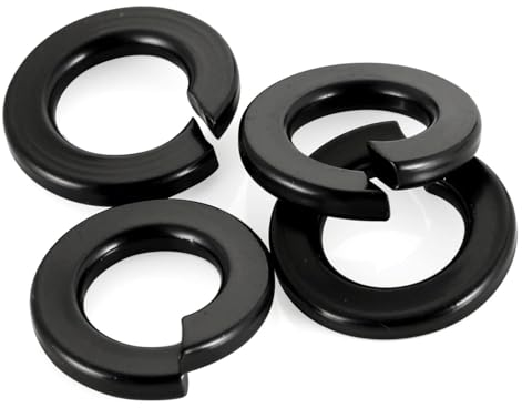 Dayalo 50 Stück Federring M8, Schwarz Federscheiben, Unterlegscheiben Sperringe, Beilagscheiben, Edelstahl A2 V2A, Metallscheiben für Schrauben und Muttern