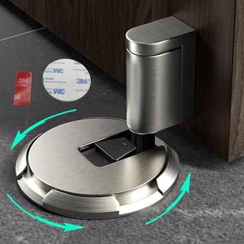 HOOFUS Mechanical Door Stopper,Adjustable Door Holder,with 2 Heightening Pads Can Support Door Gaps up to 1.2 Inches in Height,Windproof Door Stop,Screws