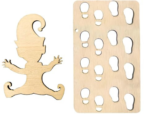 Ayizhiniu 2pcs Stencil per Impronte di Gnomi, Stencil per Gnomo per Finestra Elfo, Stencil Impronte Elfo, Porta per Elfo Natale Accessori, Applicabile a Decorazione Porte e Finestre (A)