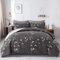 Tospass Floral Bettwäsche 135x200cm Dunkelgrau Anthrazit Blumen Pflanzen Blätter Bettwaren-Sets Mädchen Blumenmuster Bettbezug Mikrofaser Deckenbezug mit Reißverschluss 1 Kissenbezug 80x80cm