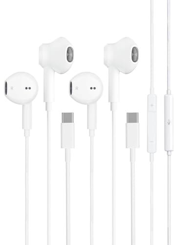 USB C Kopfhörer, Type C Kopfhörer Kabelgebundenes Mikrofon In-Ear Kopfhörer Kompatibel mit Samsung S20 S21 S23 S22 iPads Pro 2020 2021 2022 Pixel 7 Huaweis (578-2)