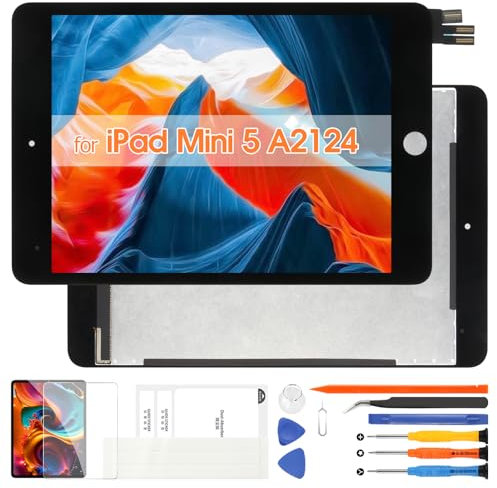 per iPad Mini5 5th 2019 Schermo LCD Display - per iPad Mini 5 LCD Schermo di Ricambio A2124 A2125 A2126 A2133 Touch Screen Digitalizzatore per iPad Mini5 Display Touch Assemblaggio Tools 7.9” (Nero)