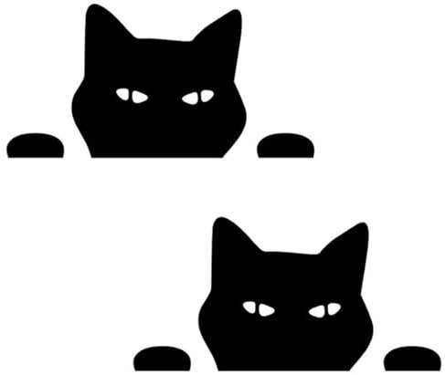 OQKAHIV 2 Stück Guckende Katze Autoaufkleber, Katze späht Auto Aufkleber Katze beobachten Vinyl reflektierende Abziehbilder Wasserdicht lustig selbstklebend für Autofenster Stoßstange Laptop Motorrad
