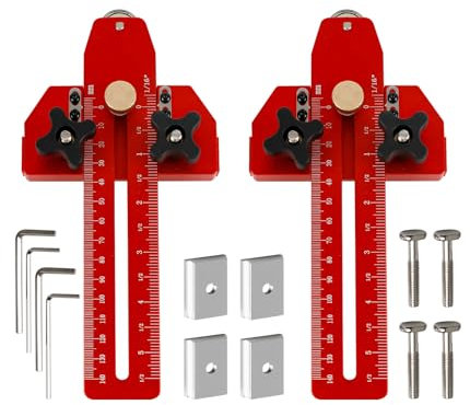 2 Pcs Thin Rip Jig for Table Saw, Extended Table Saw Jig Guide for 3/4 x 3/8 and 1/4 x 3/8 Slots for Accurate Woodworking Cuts (Black)