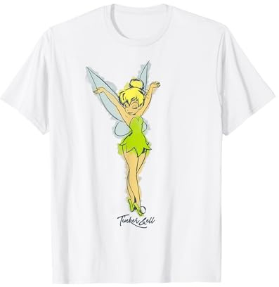 Portrait de la Fée Clochette Disney Aquarelle Peter Pan T-Shirt