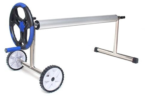 Enrollador Piscina con Ruedas Enrollador De Cubiertas para Piscinas De Aluminio con Soporte De Acero Inoxidable Sistema Móvil De Enrollado De para Lonas Solares Y De Piscina