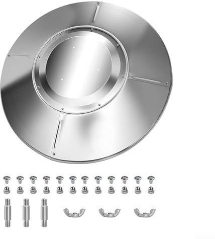 Aluminium-Hitzekuppel-Ersatz für Regenschirm-Gas-Terrassenheizungen, Outdoor-Propangas-Heizungsteile mit reflektierendem Schild, rostbeständige Metallabdeckung (4 + 1 mit Abstandshalter)