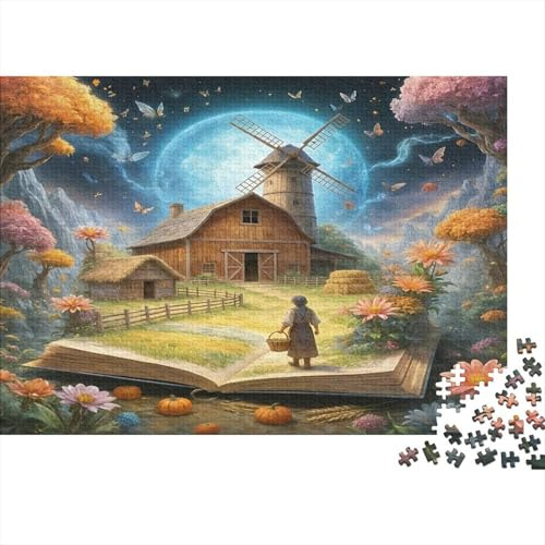 märchenhafte Landschaft 1000 Teile Puzzle Papier windmühle Puzzle für Erwachsene Freizeitbeschäftigung nan