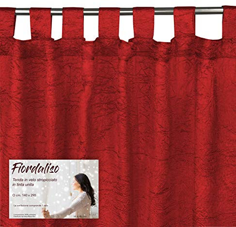 Tex family TENDA FIORDALISO in tinta unita BORDEAUX CM. 140X290 confezionata