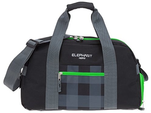 ELEPHANT Hero Signature Sporttasche mit Schuhfach Sport Tasche 12611 (Plaid Green (Schwarz Grün))
