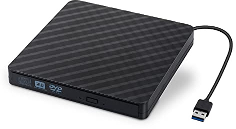 External DVD CD USB 3.0 Ultra Slim Portable DVD Writer – External USB CD Drive DVD ROM CD Player/Rewriter +/-RW writer burner player, Great Compatible With Windows/Mac OS/Laptop/PC/Desktops