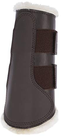 Covalliero Dressurgamaschen Fleece vorne braun, L