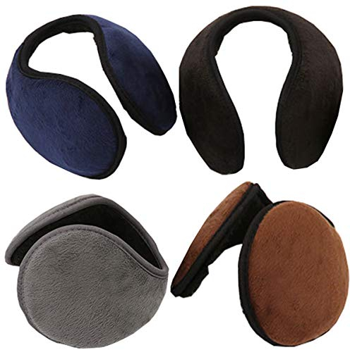 Liuer (4 Packung Damen Herren Warme Ohrenschützer Winter Ohrenschützer,hält die Ohren warm,Unisex Earmuffs Ohrenwärmer ein tolles Schwarz/Grau/Kaffee/Marin