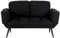 Beliani Modernes Schlafsofa in Schwarz mit Polsterbezug verstellbaren Armlehnen Brekke