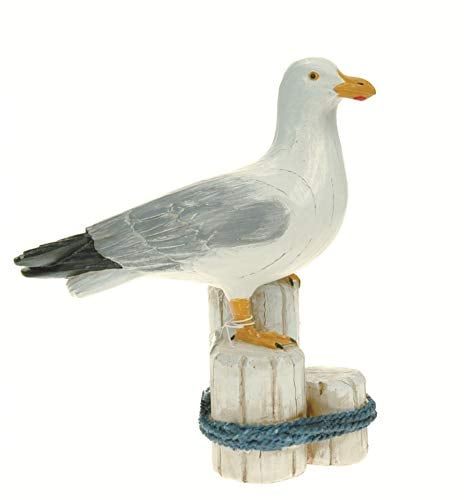 Quay Trader Seevögel, Kunstharz, Ornament/Dekoration – Meer / Strandhütte / nautische Dekor: Möwe (stehend), Möwe (auf Pfosten), Papageientaucher (Möwe auf Stamm) Artikelname (aka Titel)