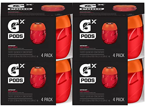 Gatorade Gx Hydration System, Non-Slip Gx Squeeze Bottles Or Gx Sports Drink Concentrate Pods, 4 Count (Pack of 4)