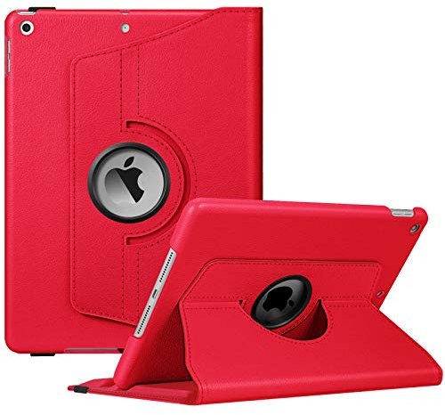 Fintie Rotierende Hülle für iPad 9. Generation (2021) / 8. Generation (2020) / 7. Generation (2019) 10,2 Zoll – 360 Grad drehbarer Ständer Cover mit Stifthalter, Auto Wake Sleep, Rot